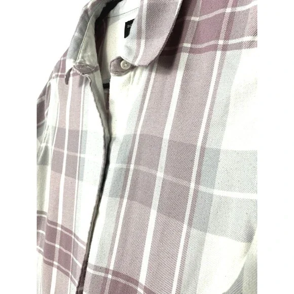 Banana Republic Boyfriend Fit Flannel Shirt Lilac/white Size Small - Picture 5 of 6